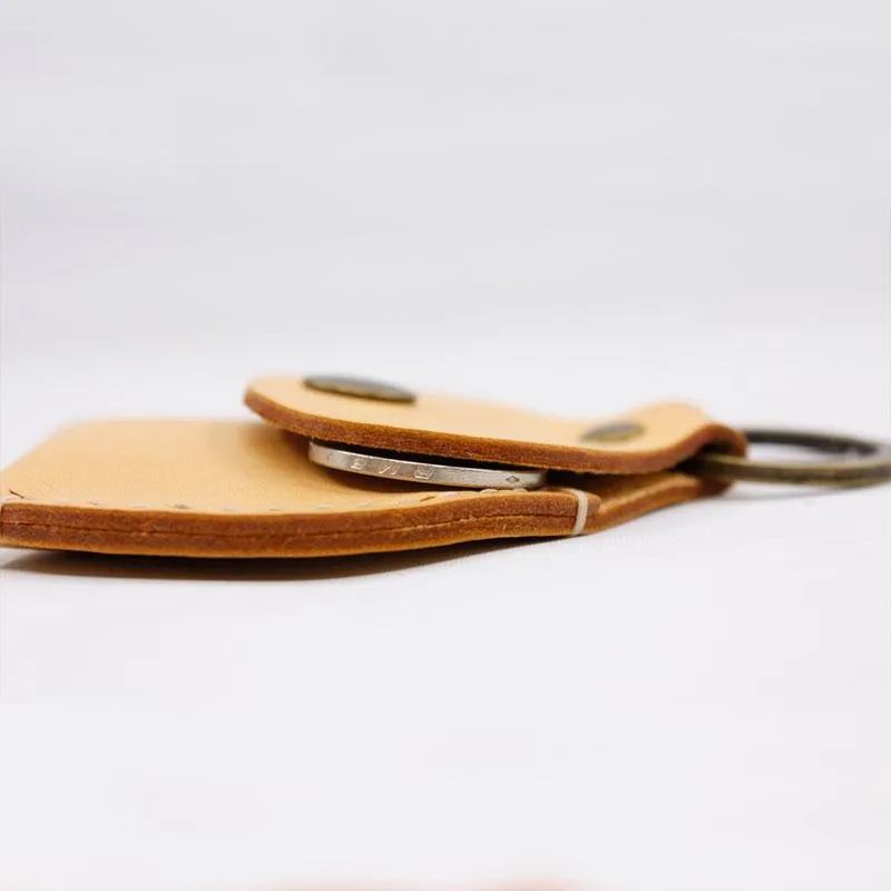 HANDMADE LEATHER CUTE Women Keyring Change Holder Pouch PERSONALIZED MONOGRAMMED GIFT CUSTOM Coin Wallet Holder