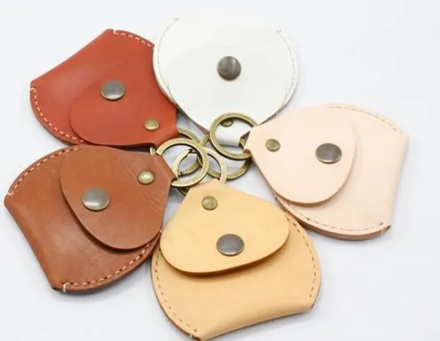 HANDMADE LEATHER CUTE Women Keyring Change Holder Pouch PERSONALIZED MONOGRAMMED GIFT CUSTOM Coin Wallet Holder