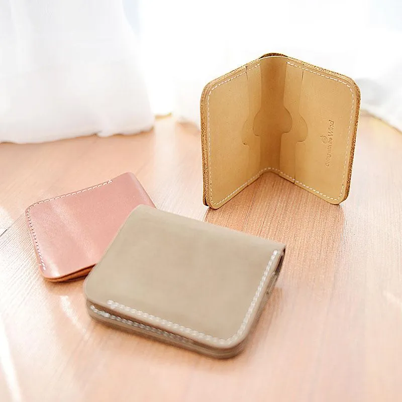 HANDMADE LEATHER Women Cute Bifold Short Small WALLET PERSONALIZED MONOGRAMMED GIFT CUSTOM Card Holder Small Wallet