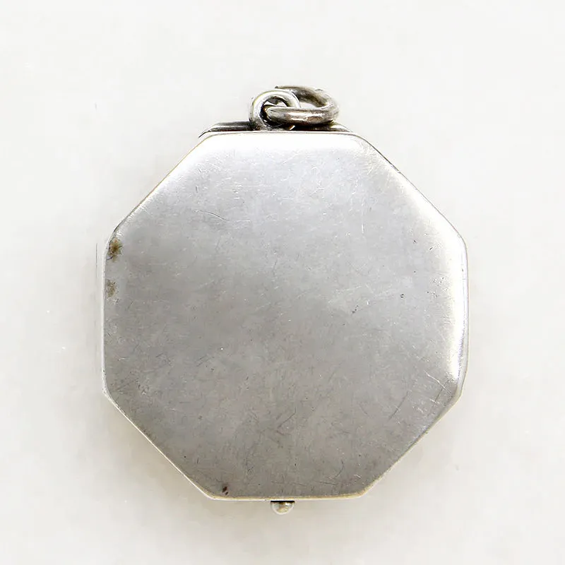 Handsome Pinstriped Sterling Box Pendant