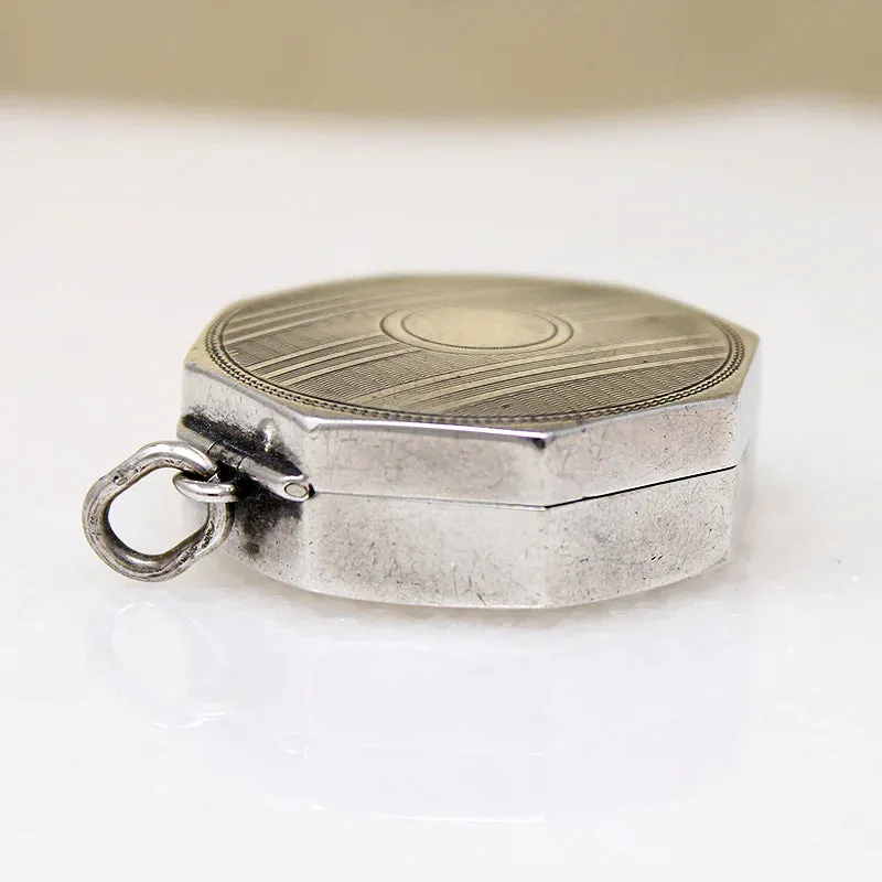 Handsome Pinstriped Sterling Box Pendant
