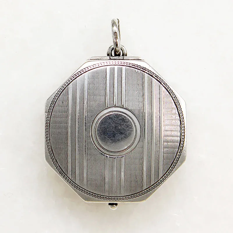 Handsome Pinstriped Sterling Box Pendant