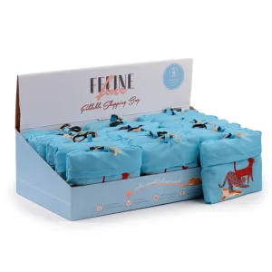 Handy Foldable RPET Shopping Bag - Feline Fine Cats