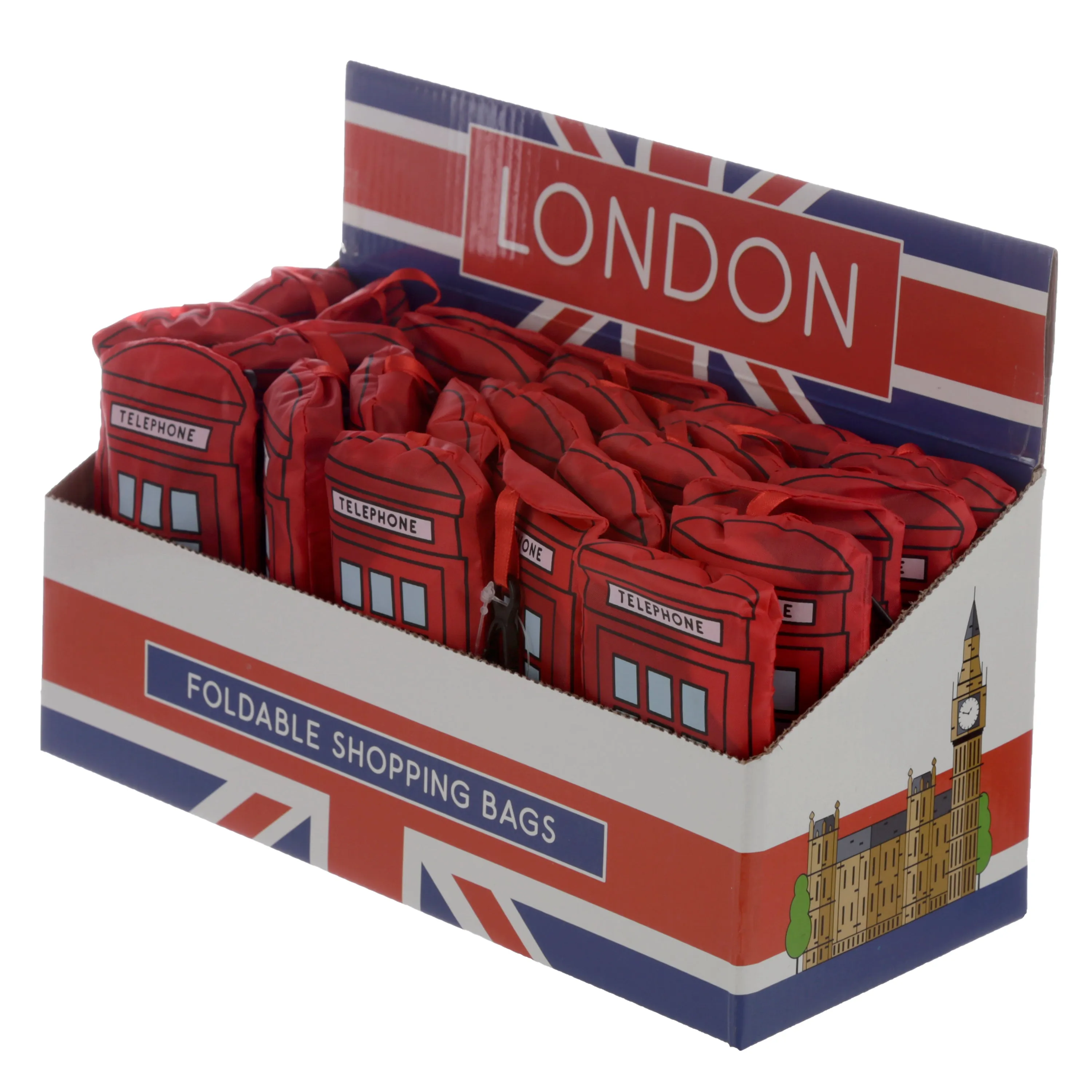 Handy Foldable Shopping Bag - London Icons Red Telephone Box