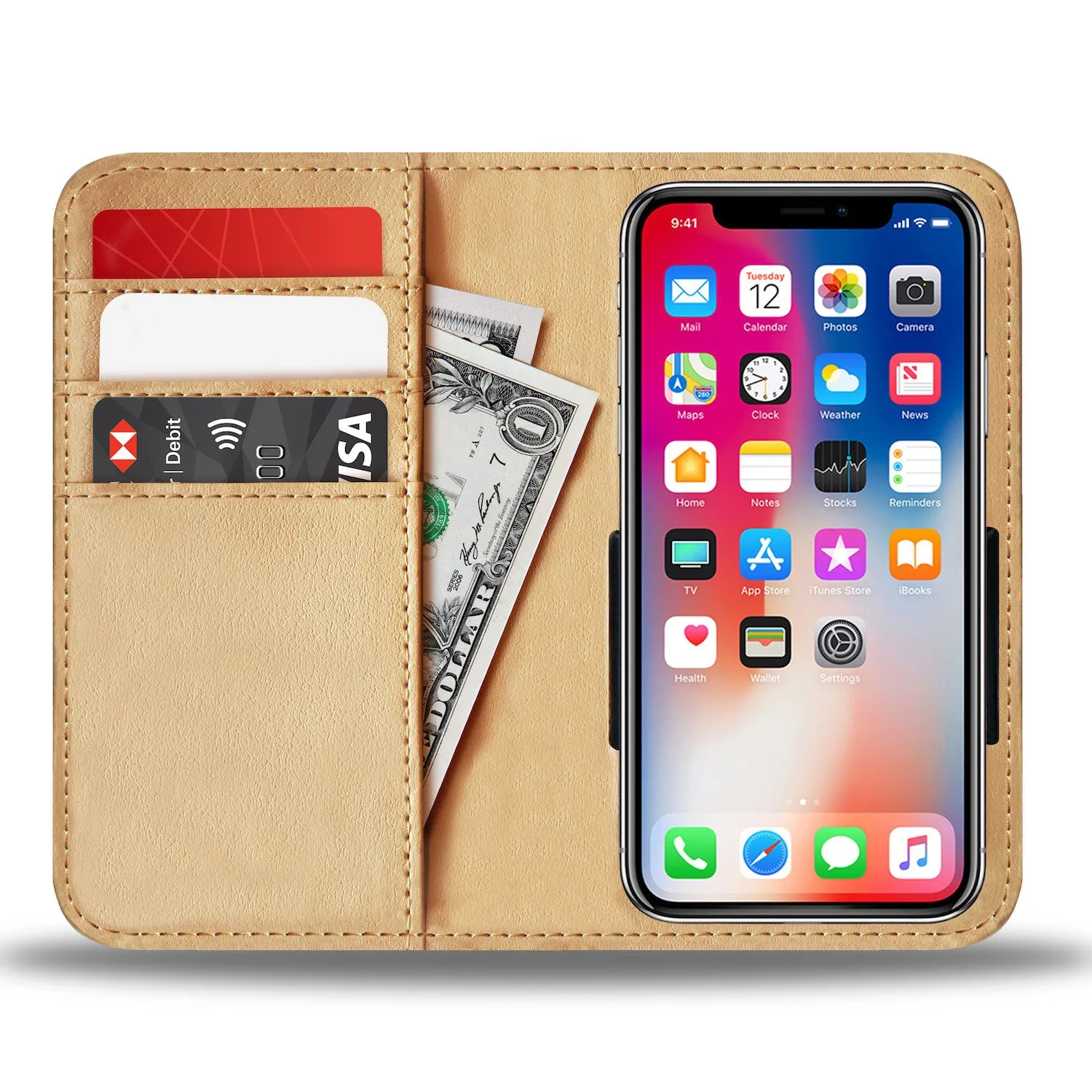 Happy SHIH TZU Paw and Bone Design Shih Tzu Phone Wallet Case