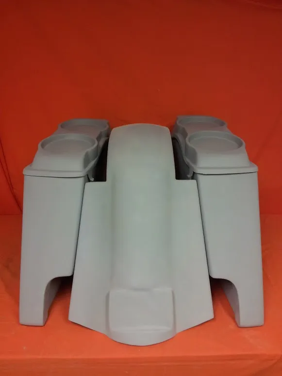 Harley Davidson 4" Extended Stretched Saddlebags   Dual 6 x 9 Speaker Lids & Replacement Fender 09 - 13