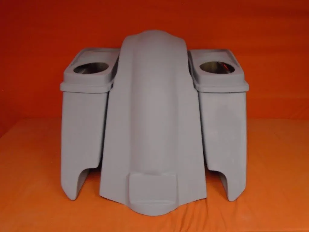 Harley Davidson 5" Extended Stretched Saddlebags With Cut Outs Fender Dual 6 x 9 Speaker Lids