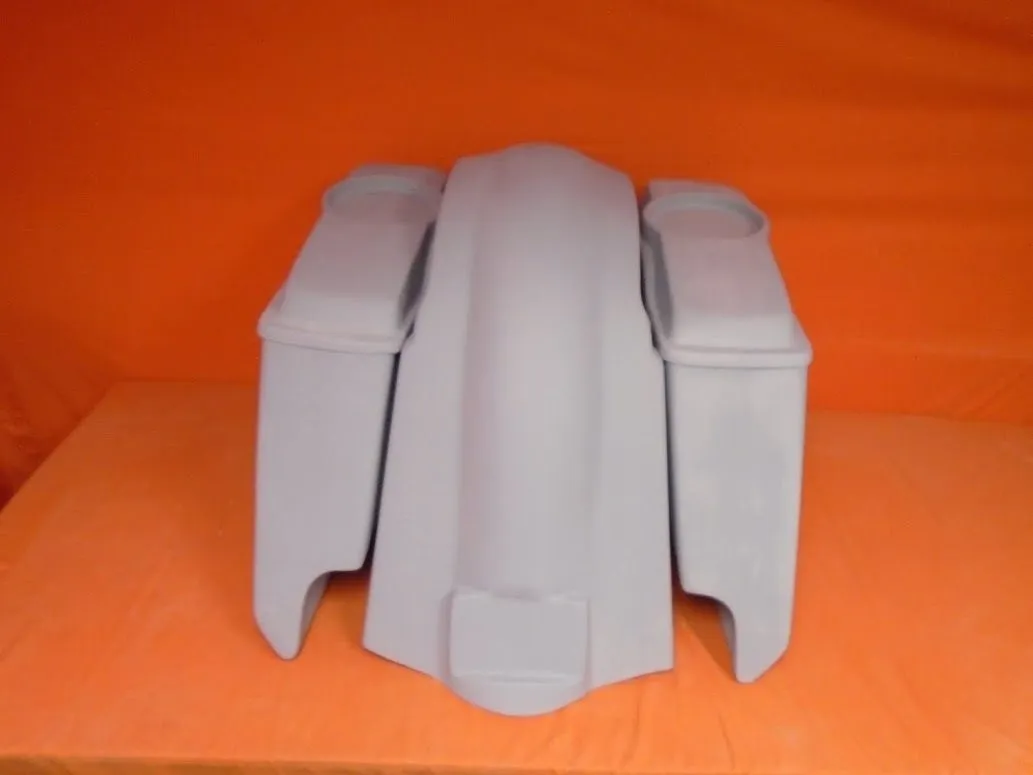 Harley Davidson 5" Heritage Softail Extended Saddlebags 6 x 9 Speaker Lids   Fender Dual Cutouts