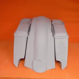 Harley Davidson 5" Heritage Softail Extended Saddlebags 6.5" Speaker Lids   Fender Dual Cutouts