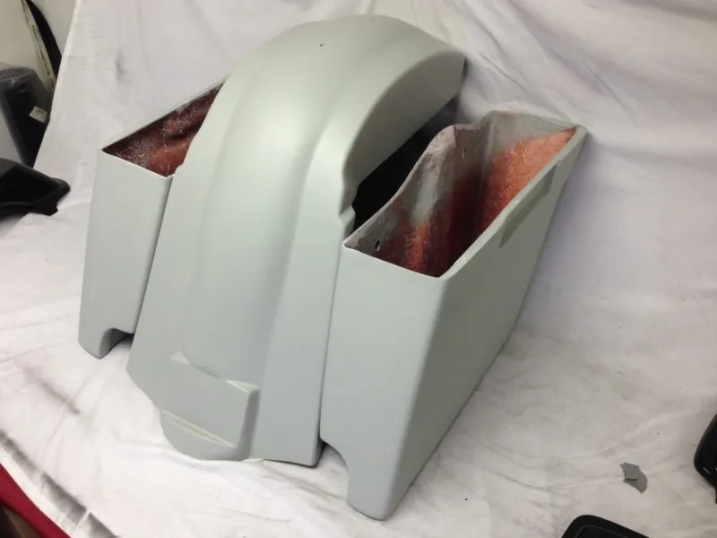 Harley Davidson 6" Softail Heritage Extended Stretched Saddlebags No Lids Fender Dual Cut Outs