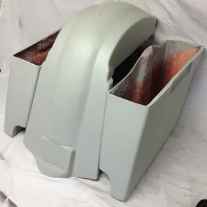 Harley Davidson 6" Softail Heritage Extended Stretched Saddlebags No Lids Fender Dual Cut Outs