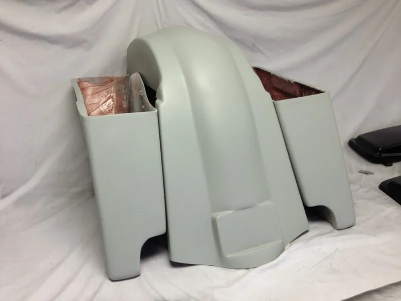 Harley Davidson 6" Softail Heritage Extended Stretched Saddlebags No Lids Fender Dual Cut Outs