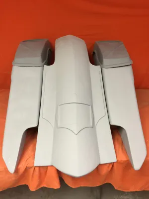 Harley Davidson 6" Trendsetter Extended Saddlebag Fender Kit - Dual Cut Outs   6.5" Speaker Lids / 2014 - 2023