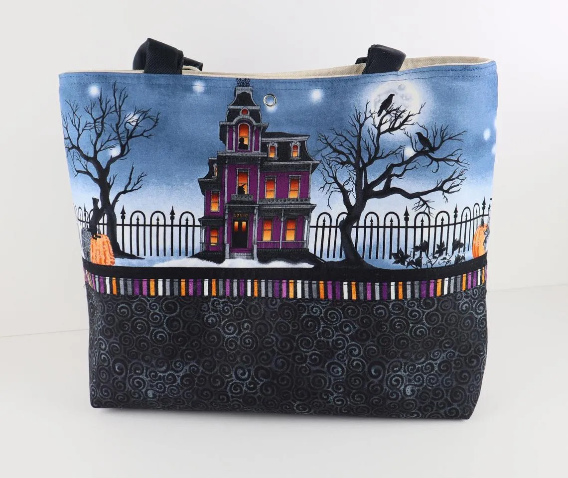 Haunted Halloween House Shoulder Bag Purse