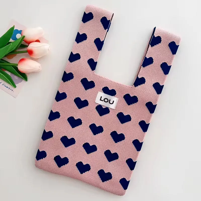 HEART Knitted Tote