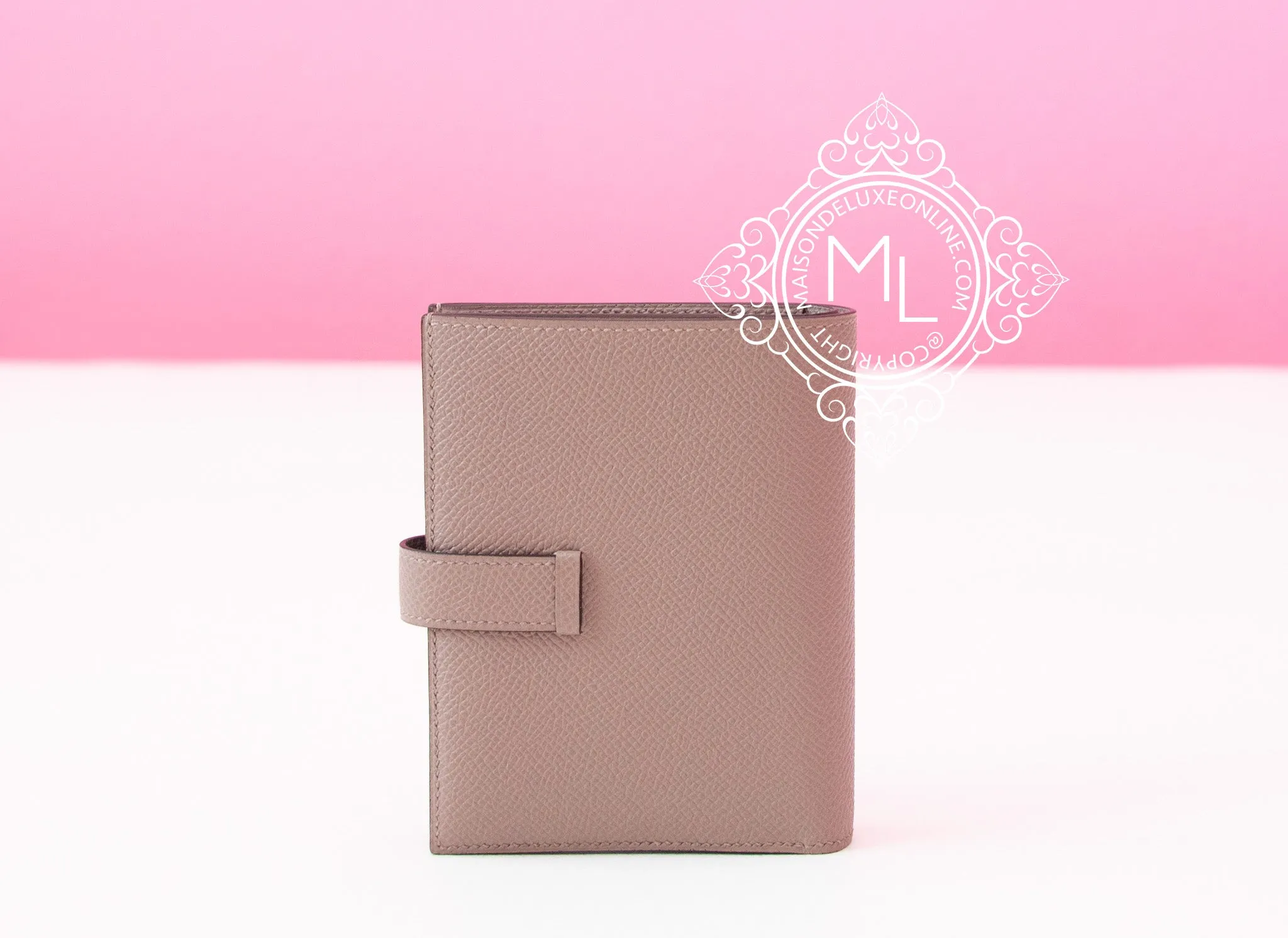 Hermes Gris Asphalte Bearn Compact Wallet Clutch