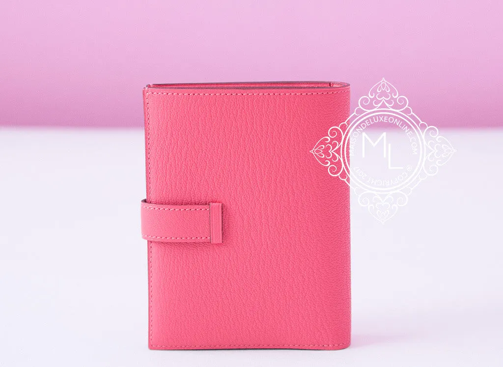 Hermes Rose Lipstick Pink Compact Bearn Wallet Clutch