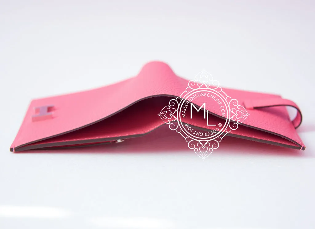 Hermes Rose Lipstick Pink Compact Bearn Wallet Clutch