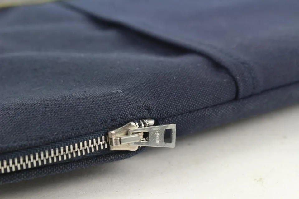 Hermès Navy x Green Stripe Herline Briefcase Attache 23her721