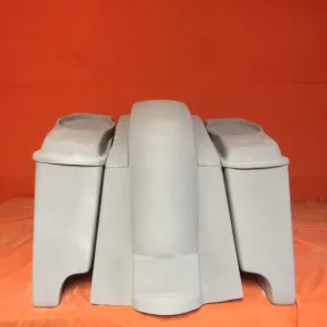 Honda VTX 1300 / 1800 4" Extended Stretched Saddlebags   Rear Fender Dual Cut Outs   6 X 9 Speaker Lids