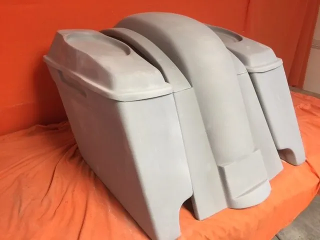 Honda VTX 1300 / 1800 4" Extended Stretched Saddlebags   Rear Fender Dual Cut Outs   6 X 9 Speaker Lids