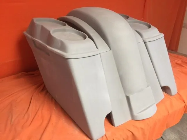 Honda VTX 1300 / 1800 6" Extended Stretched Saddlebags   Rear Fender Dual Cut Outs   Dual 6.5" Speaker Lids