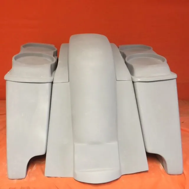 Honda VTX 1300 / 1800 6" Extended Stretched Saddlebags   Rear Fender Dual Cut Outs   Dual 6.5" Speaker Lids