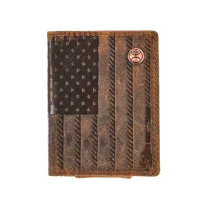 Hooey Liberty Rope Embossed Brown Money Clip Wallet