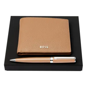 HUGO BOSS HPBW416X - Set HUGO BOSS Camel (ballpoint pen & wallet)