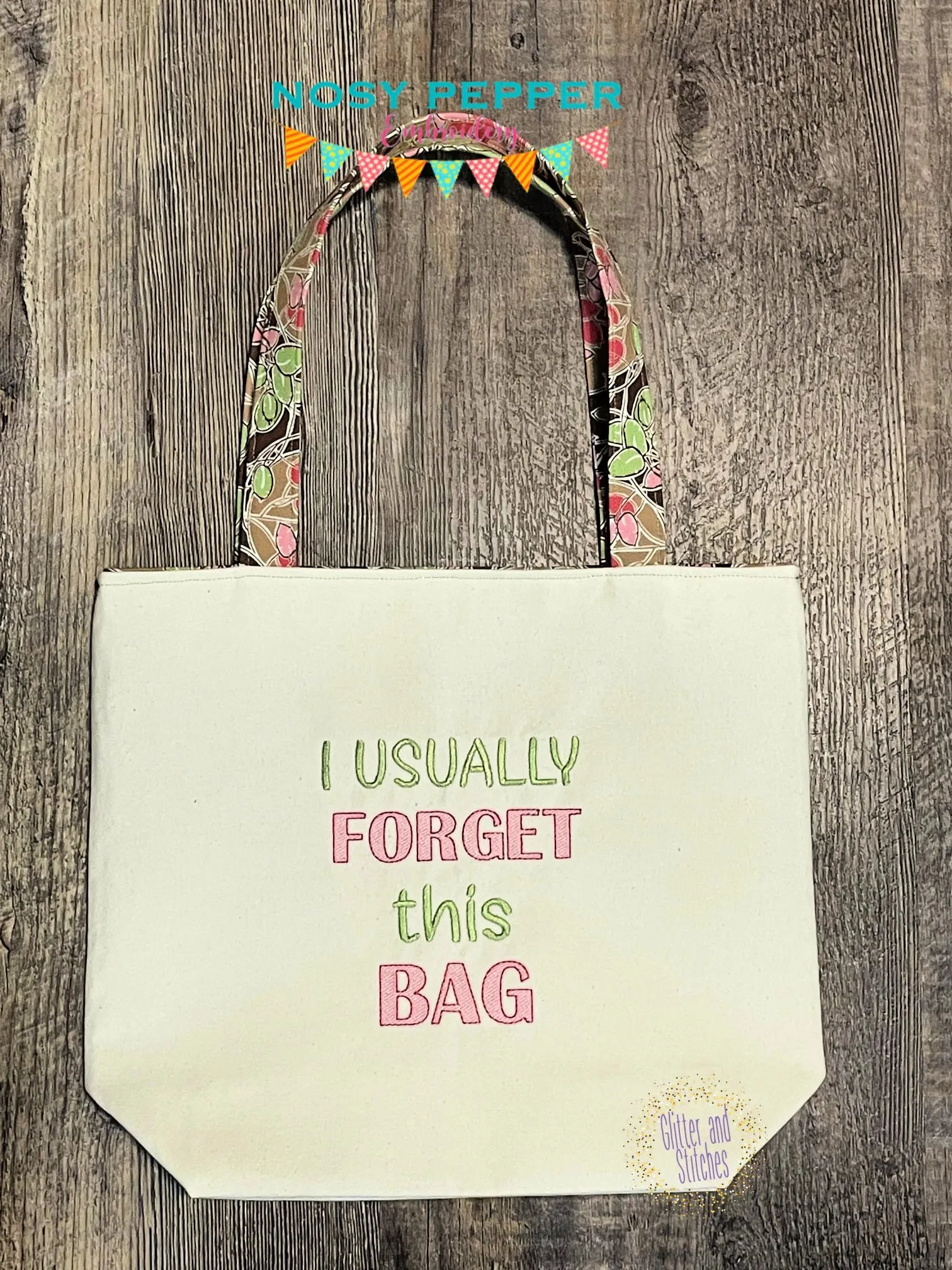 I usually forget this bag Sketchy font machine embroidery design (4 sizes included) DIGITAL DOWNLOAD