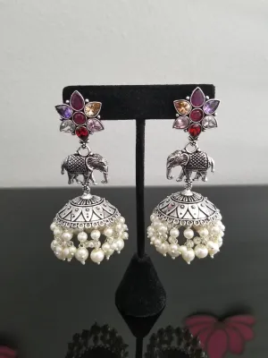 Indo Western Jhumkis With Oxidised Plating