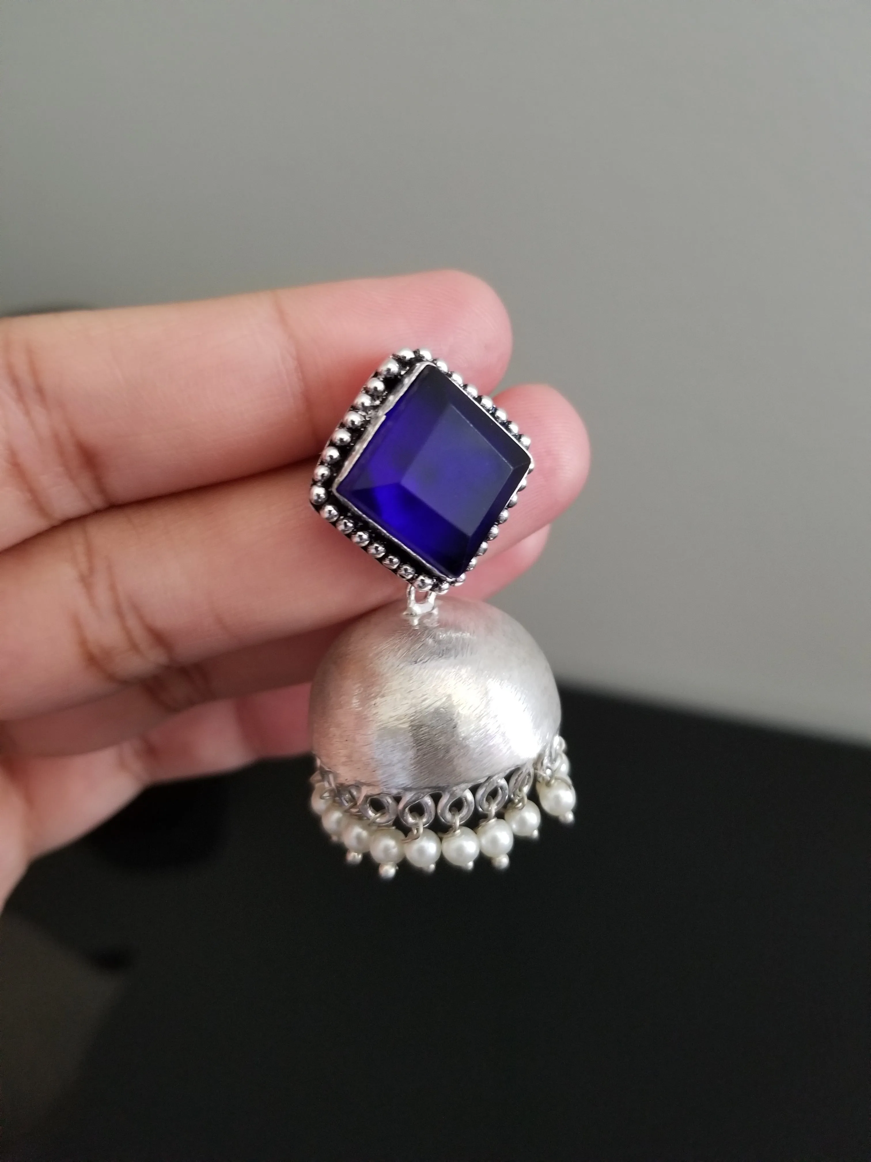 Indo Western Jhumkis With Oxidised Plating
