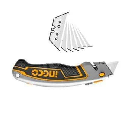 Ingco Utility Knife with 6 SK5 Blades – HUK6128