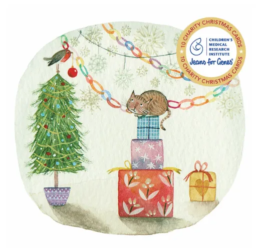 Jeans for Genes Curious Cat Charity Boxed Christmas Cards