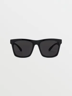 Jewel Gloss Black Sunglasses (Gray Lens) - GRAY