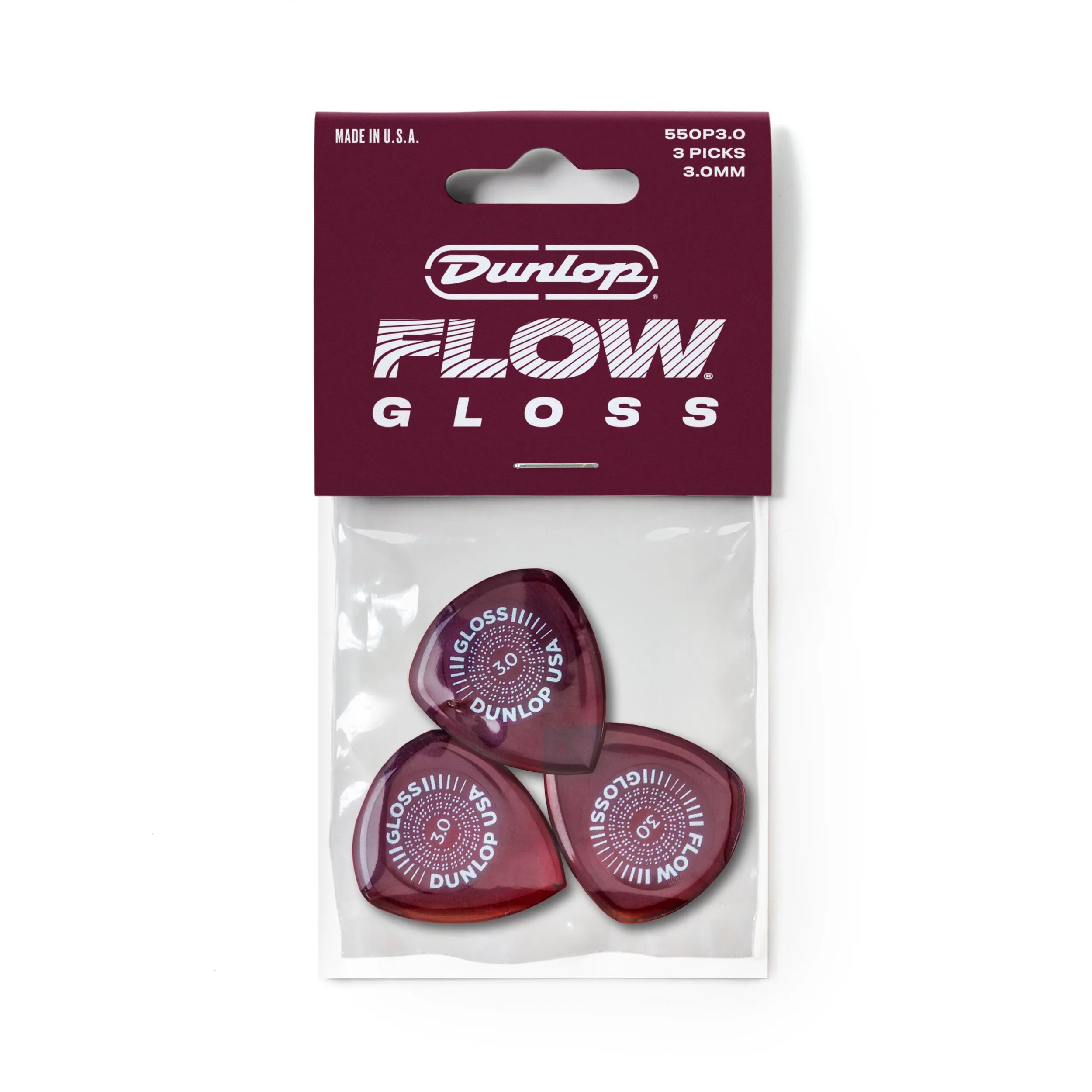 JIM DUNLOP Flow Gloss Pick. 3.0mm.