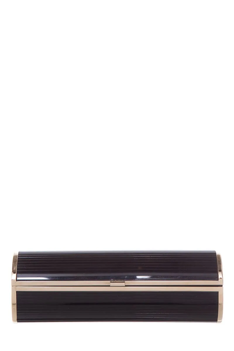 Jimmy Choo Black & Gold Cylinder Clutch
