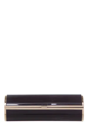 Jimmy Choo Black & Gold Cylinder Clutch