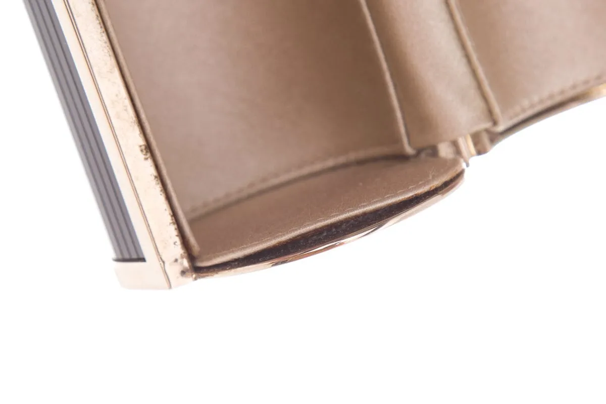 Jimmy Choo Black & Gold Cylinder Clutch