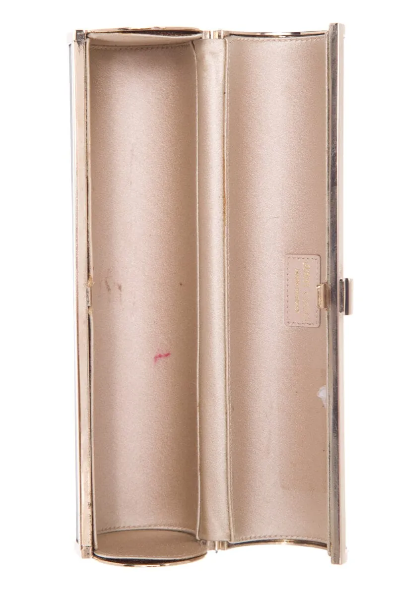 Jimmy Choo Black & Gold Cylinder Clutch
