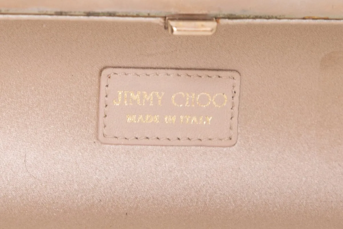 Jimmy Choo Black & Gold Cylinder Clutch
