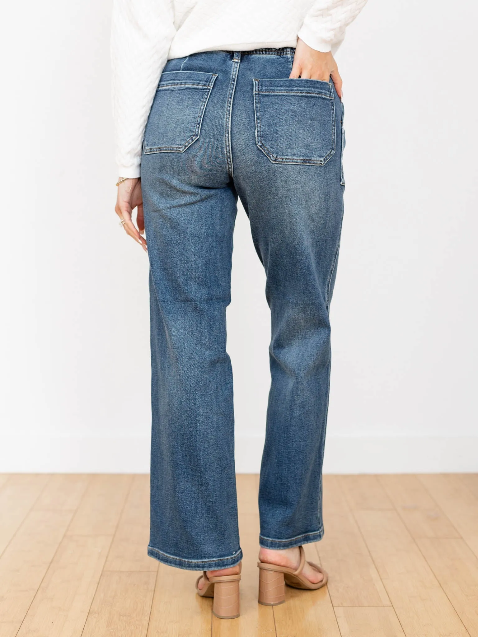 Judy Blue Medium High Waist Drawstring Wide