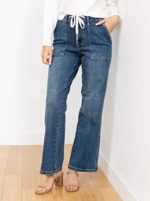Judy Blue Medium High Waist Drawstring Wide