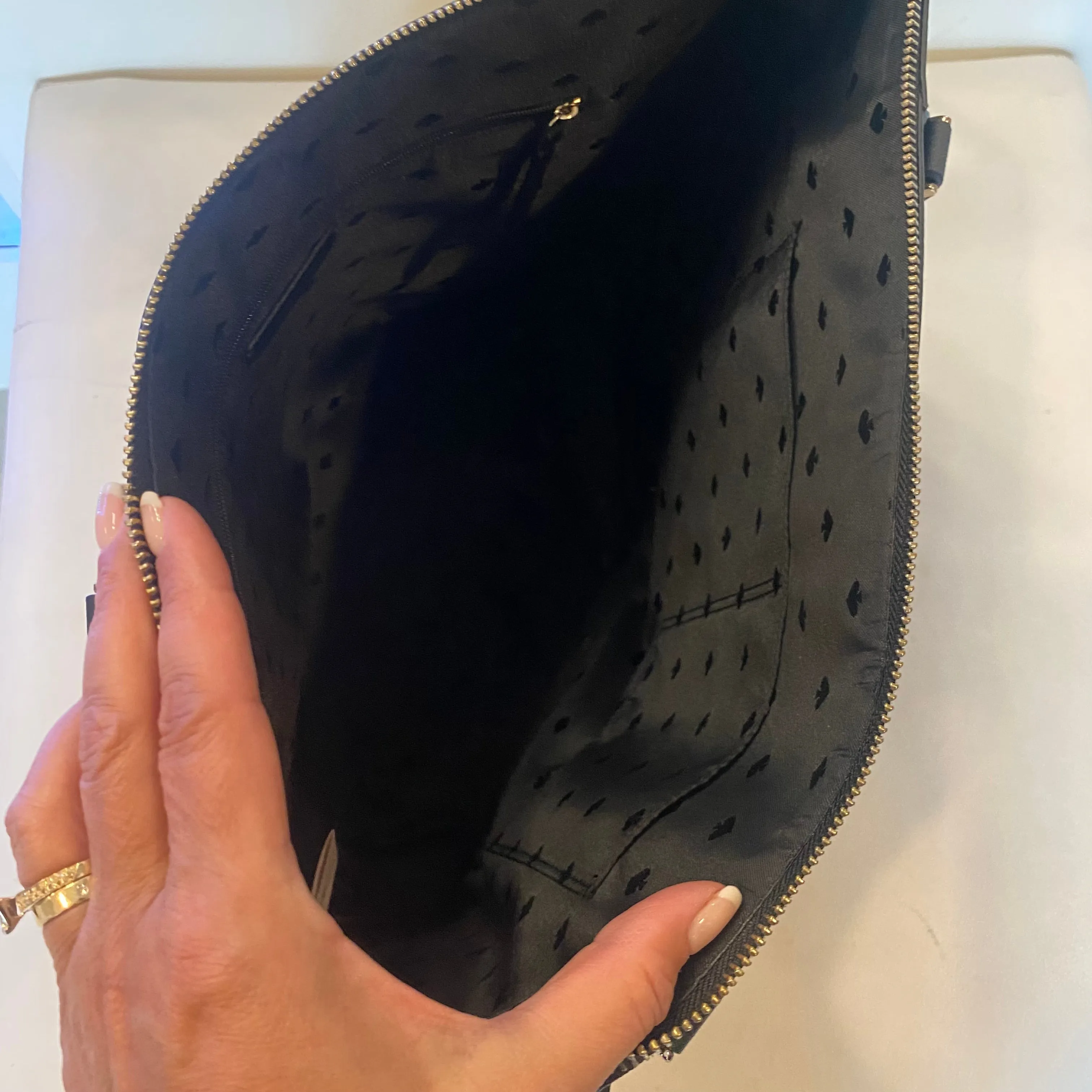 KATE SPADE Cameron Pocket Black Leather Tote