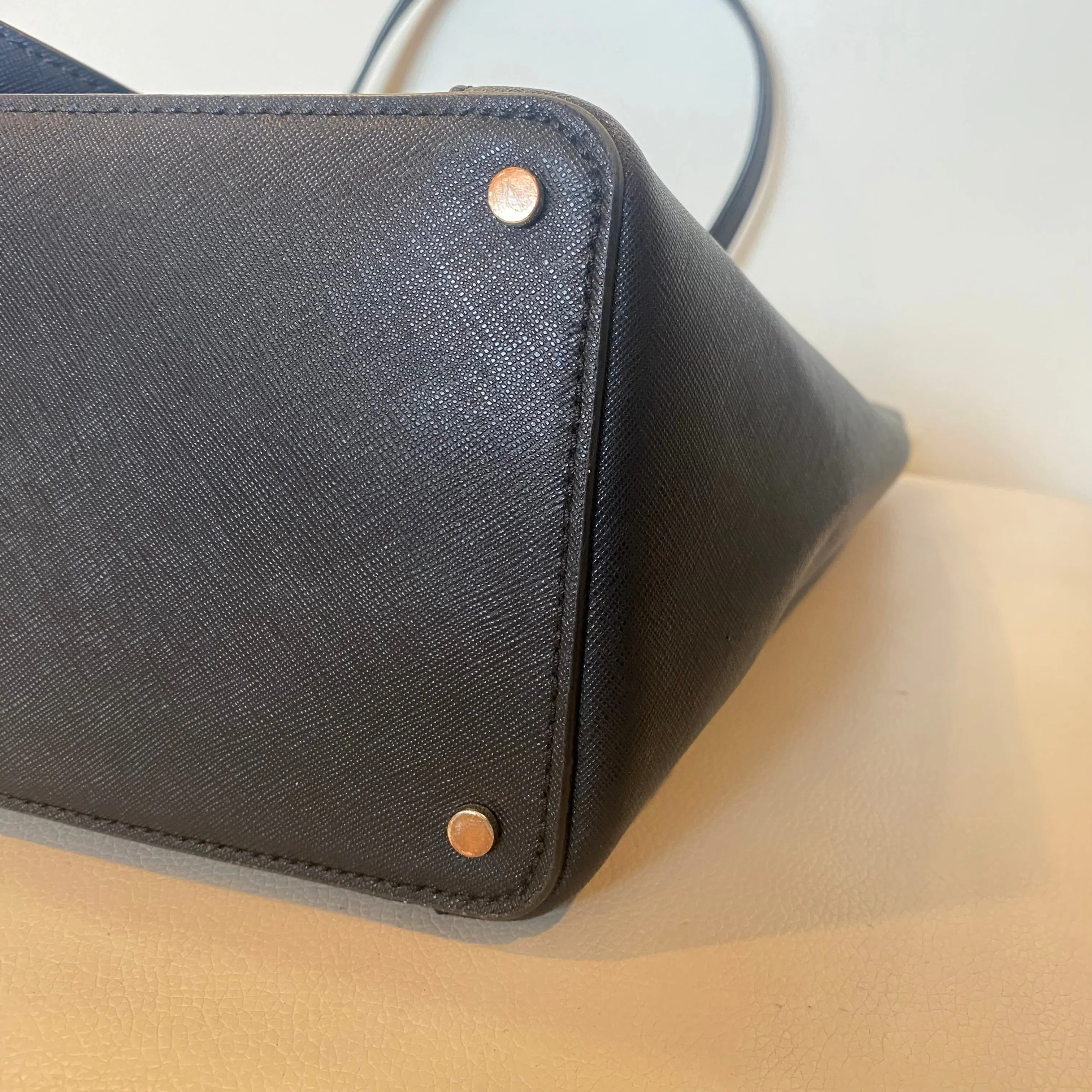 KATE SPADE Cameron Pocket Black Leather Tote