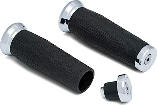 Kuryakyn 5949 Motorcycle Handlebar Accessory: Thresher Grips with End Caps