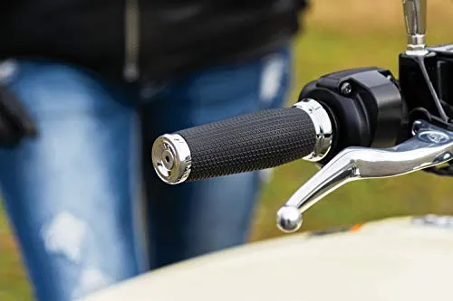 Kuryakyn 5949 Motorcycle Handlebar Accessory: Thresher Grips with End Caps