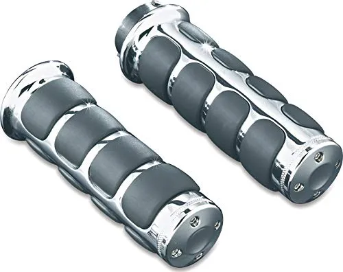 Kuryakyn 6190 Premium ISO Handlebar Grips for Throttle and Clutch: 1997-2005 Honda Valkyrie Motorcycles, Chrome, 1 Pair