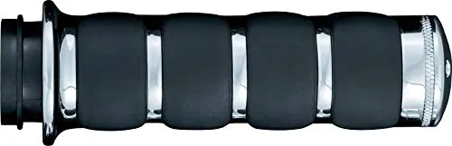 Kuryakyn 6205 Premium ISO Handlebar Grips for Dual Cable Throttle Control: 1982-2019 Harley-Davidson Motorcycles, Chrome, 1 Pair