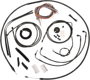 LA Choppers LA-8050KT2-19M Complete Handlebar Cable and Brake Line Kit - Midnight